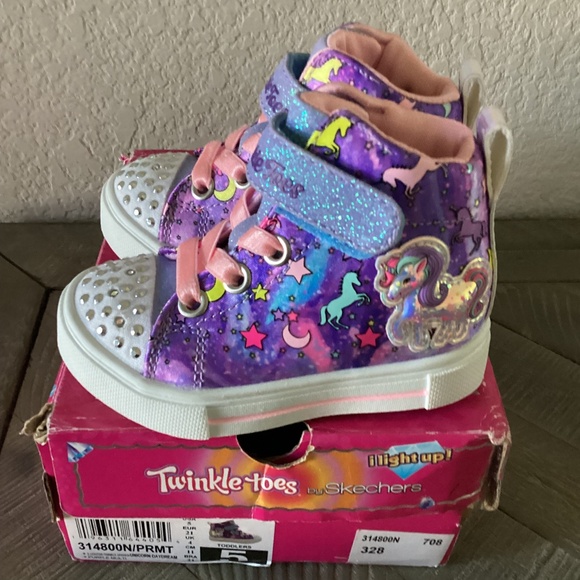 SKECHERS Toddler Girls Twinkle Toes- Twinkle Sparks - Unicorn Daydream Stay-Put - Picture 1 of 12